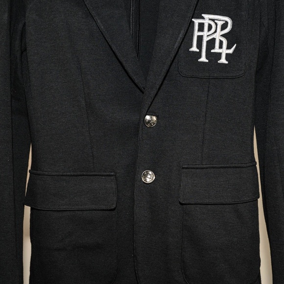 New Polo Ralph Lauren Knit Cotton Blazer Black Sz 6 - Picture 5 of 13